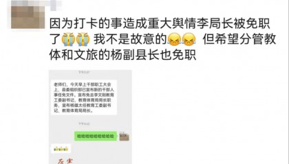 发朋友圈分析局长免职理由被拘, 是否过于严苛