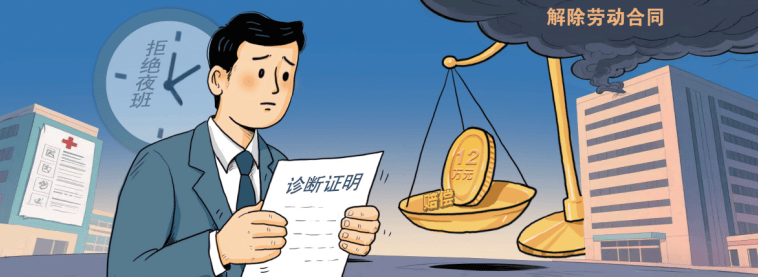【以案普法】员工患病拒上夜班被解雇获赔12万元！