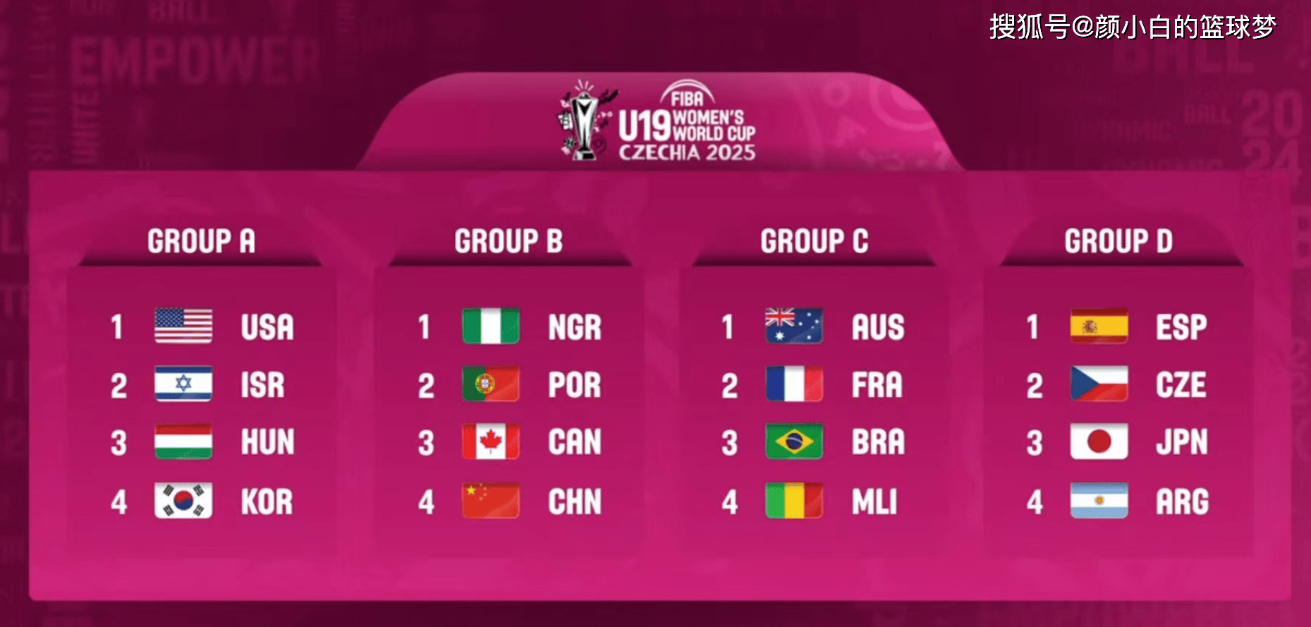 U19世界杯前瞻:张子宇缺席三中锋最高1.95米 实力榜第七仍能冲8强